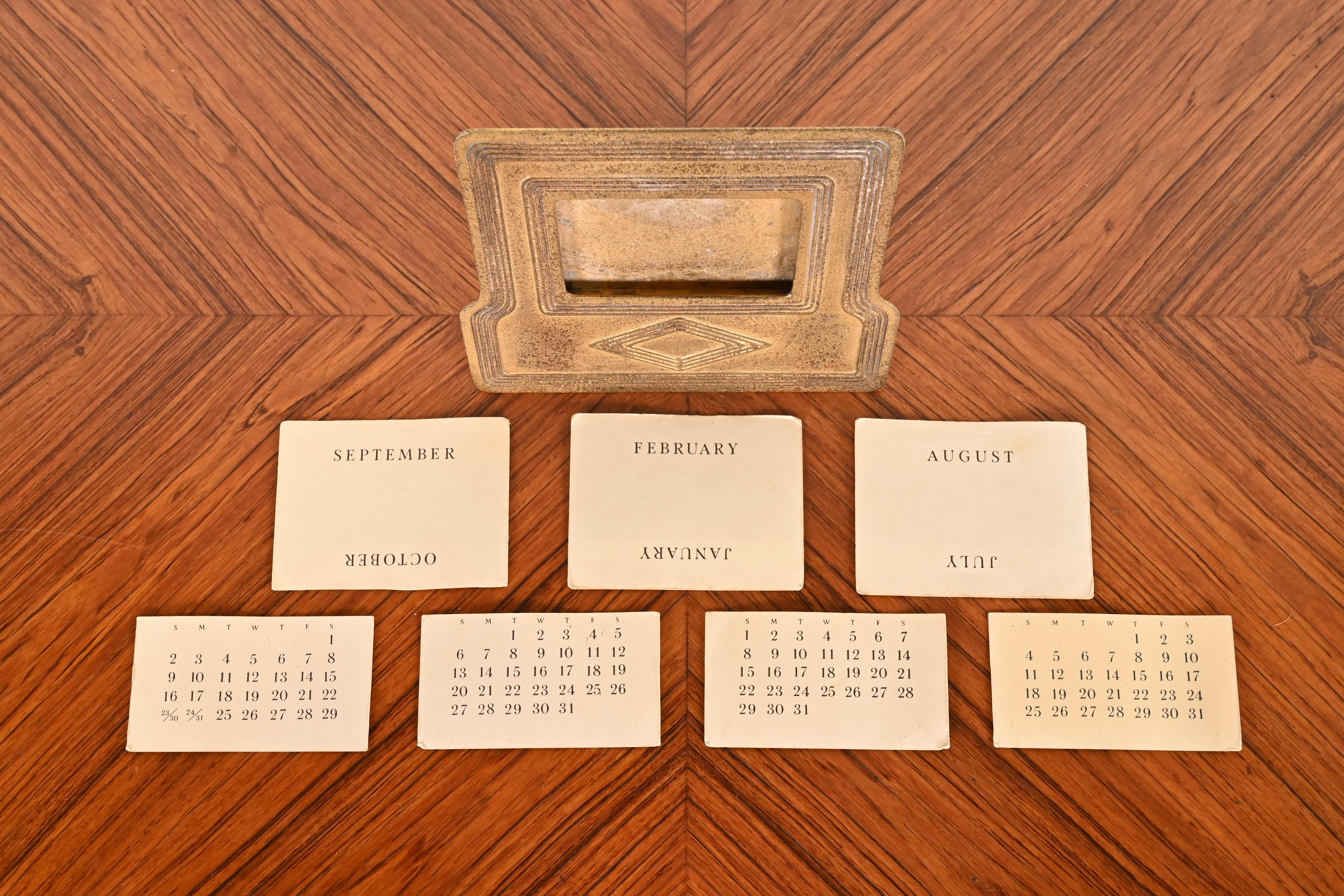 Tiffany Studios New York Graduate Bronze Doré Calendar Frame or Picture Frame For Sale 3