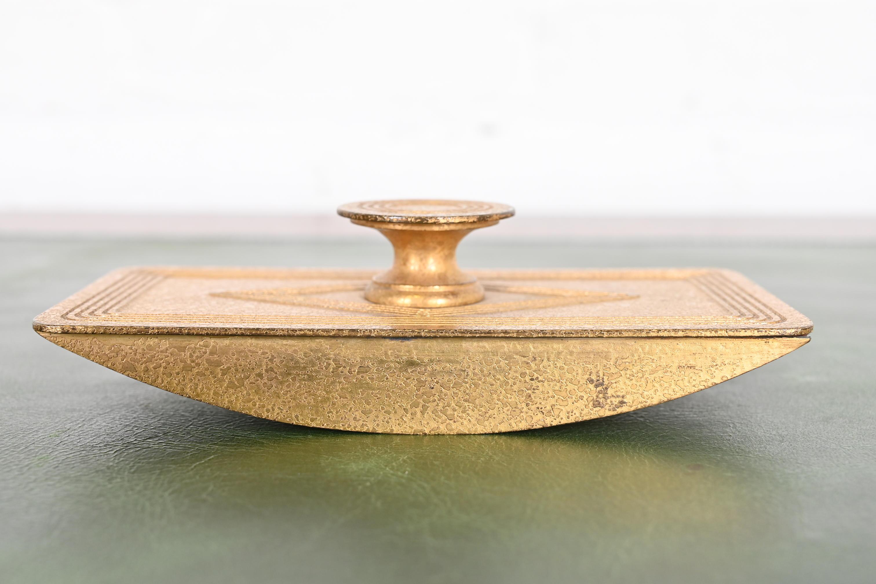 American Tiffany Studios New York Graduate Bronze Doré Rocker Blotter For Sale