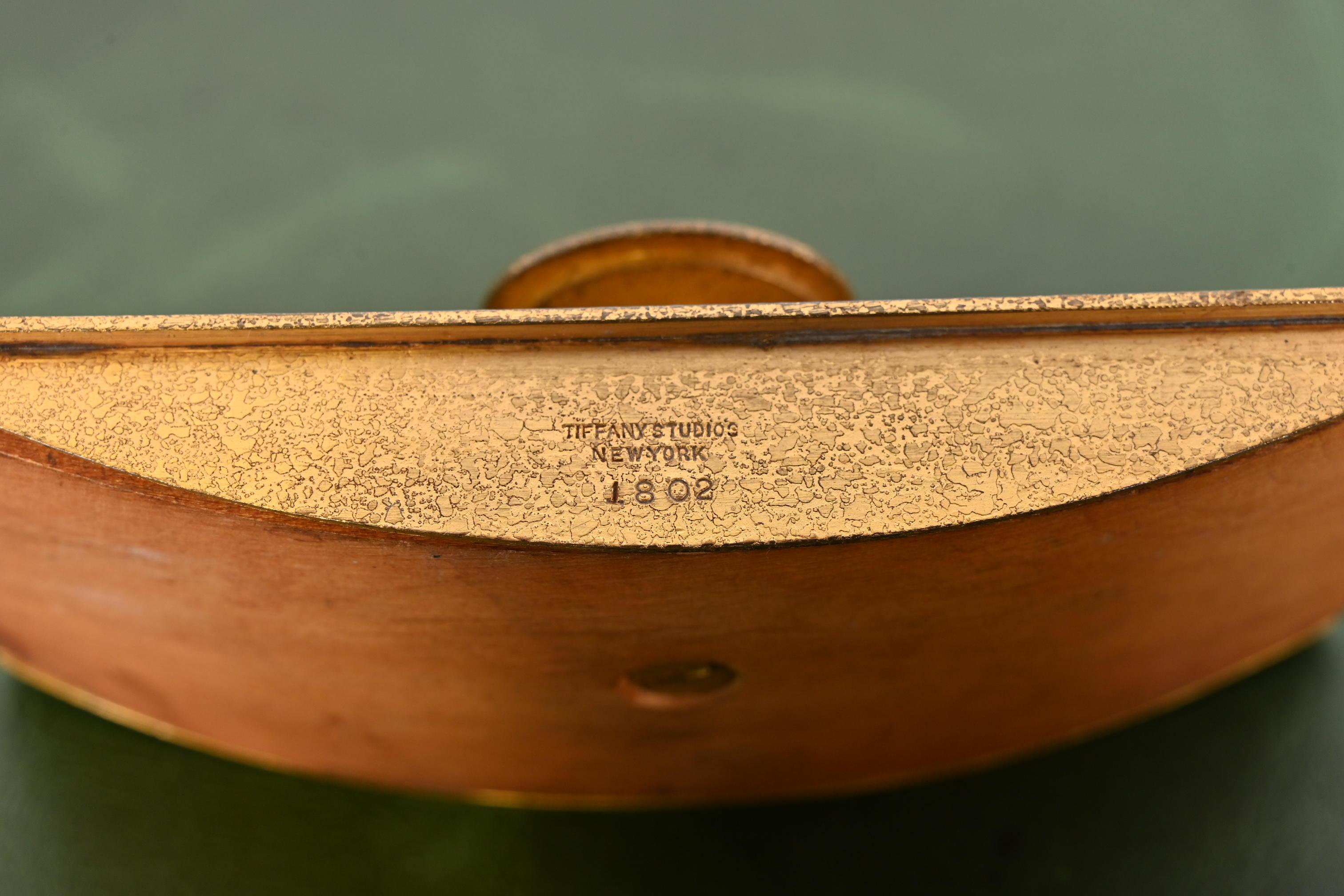 Tiffany Studios New York Graduate Bronze Doré Rocker Blotter For Sale 3