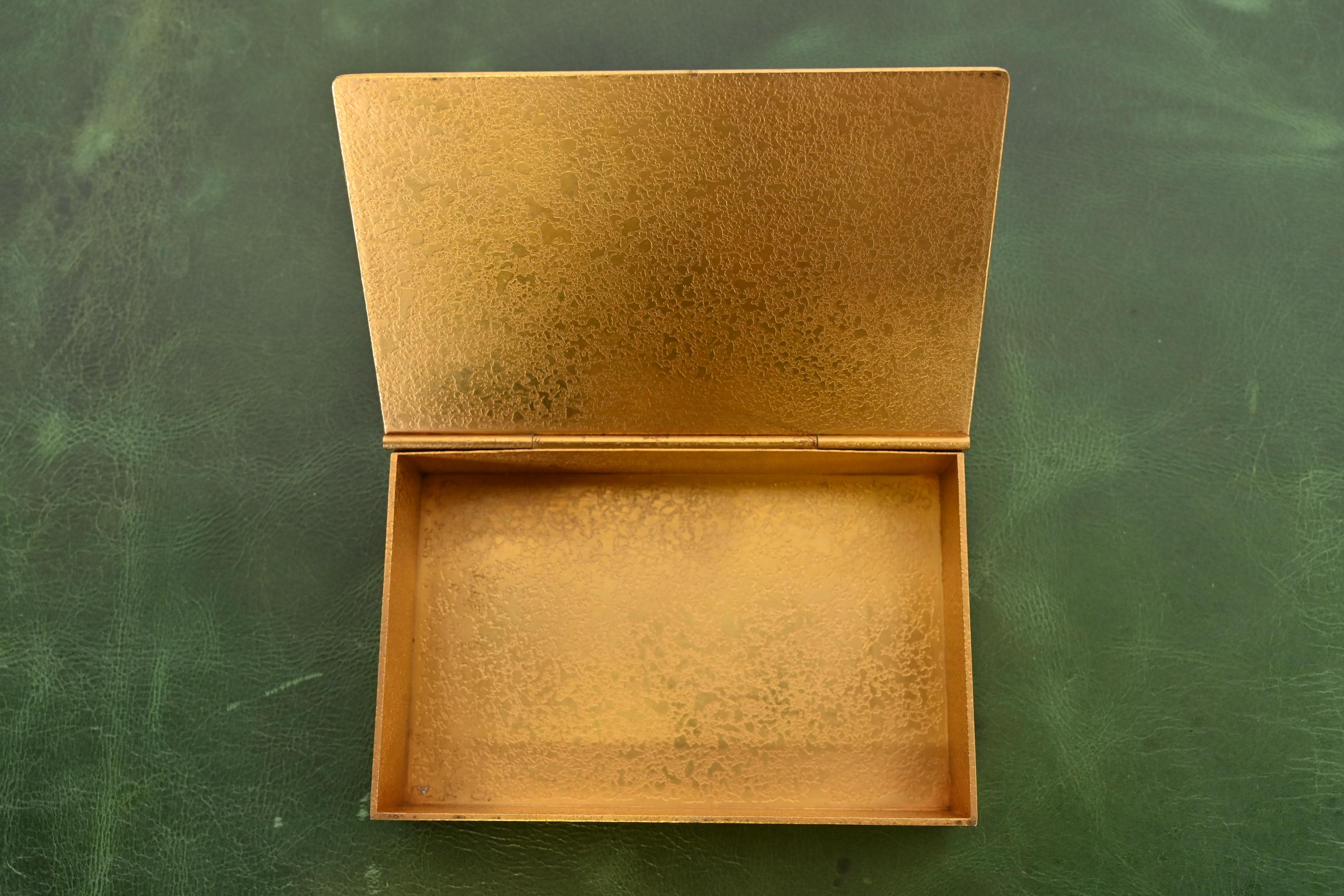 Tiffany Studios New York Graduate Pattern Bronze Doré Box im Angebot 1