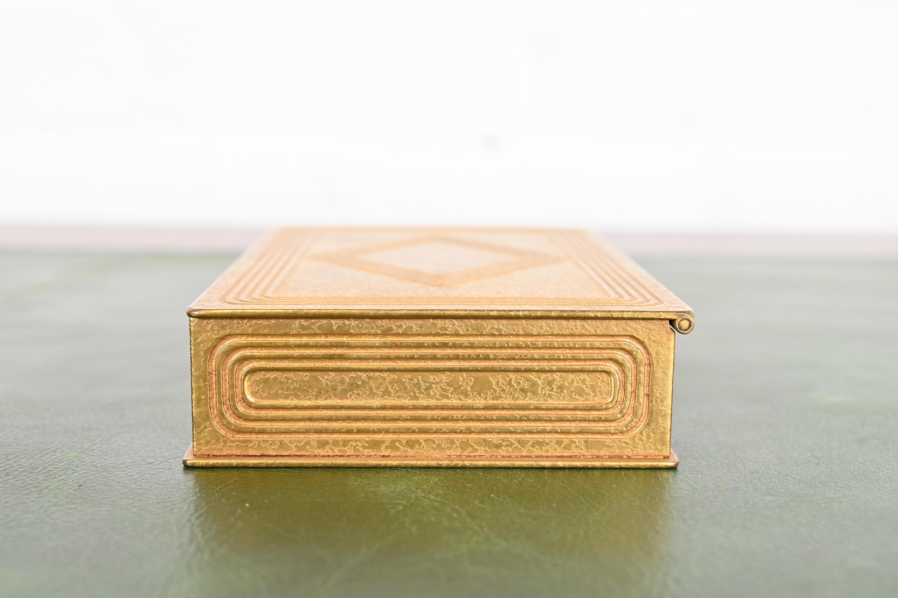 Tiffany Studios New York Graduate Pattern Bronze Doré Box im Angebot 3