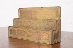 Tiffany Studios New York Graduate Pattern Bronze Doré Letter Rack