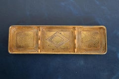 Tiffany Studios New York Graduate Pattern Bronze Doré Pen Tray