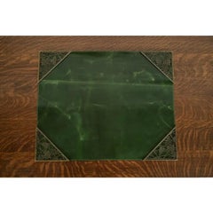 Tiffany Studios New York Grapevine Blotter Corners With Leather Desk Blotter