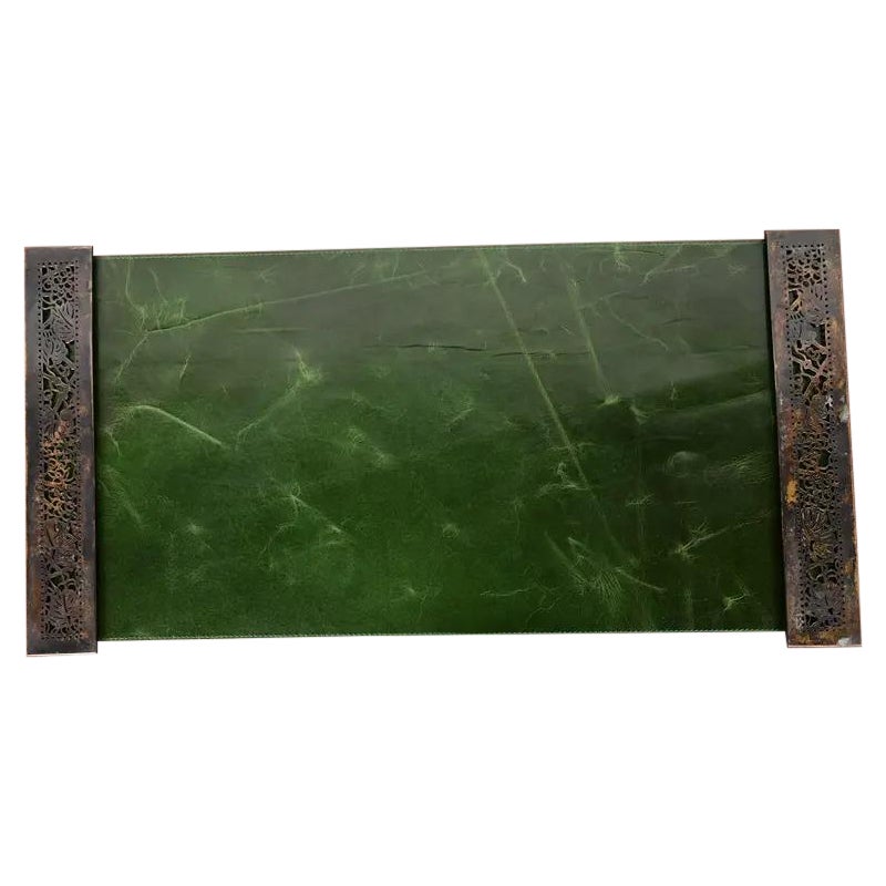 Tiffany Studios New York Grapevine Blotter Ends With Leather Desk Blotter For Sale