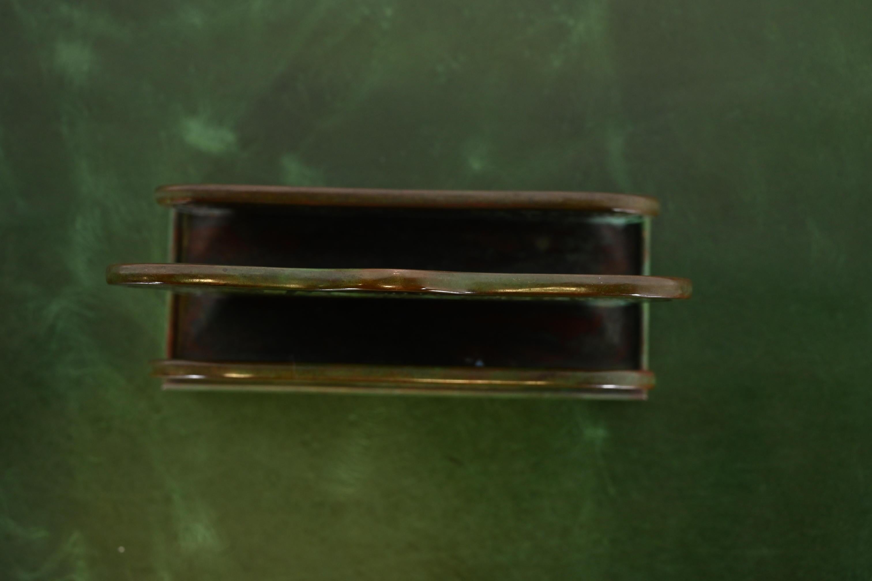 Tiffany Studios New York Grapevine Bronze and Slag Glass Letter Rack 1