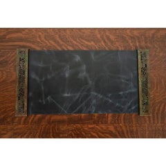 Tiffany Studios New York Grapevine Bronze Blotter Ends Con Blotter da scrivania in pelle