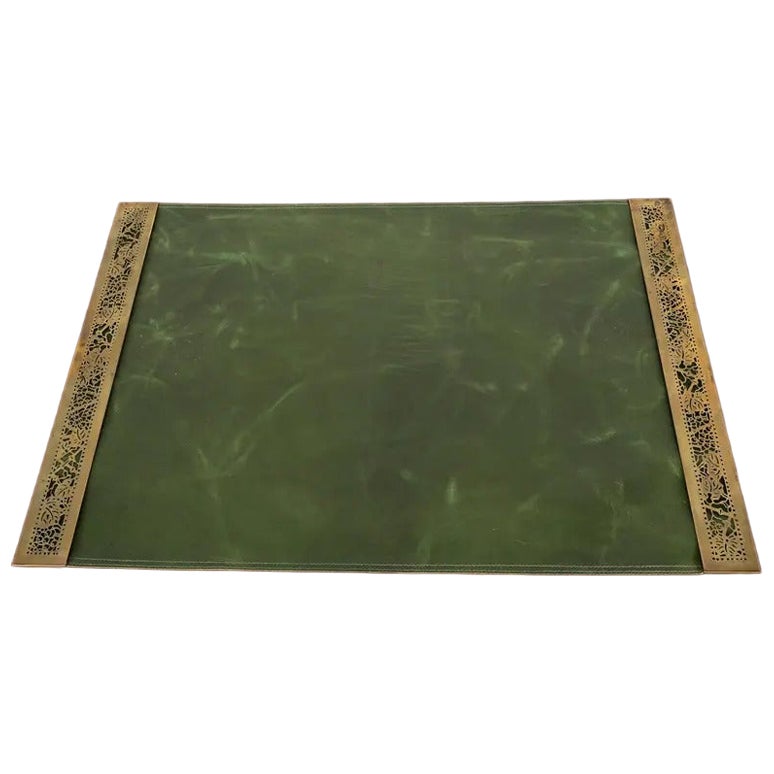 Tiffany Studios New York Grapevine Bronze Blotter endet mit Leder-Schreibtisch Blotter