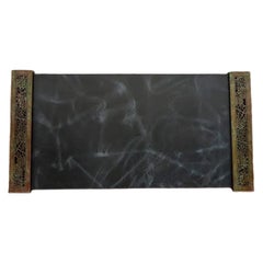Tiffany Studios New York Grapevine Bronze Blotter Ends Con Blotter da scrivania in pelle