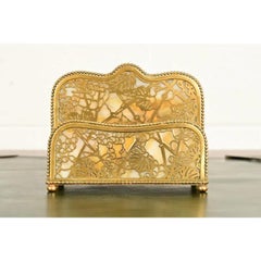 Tiffany Studios New York Grapevine Pattern Bronze Doré Letter Rack