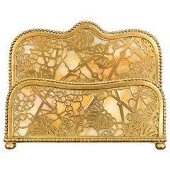 Tiffany Studios New York Grapevine Pattern Bronze Doré Letter Rack