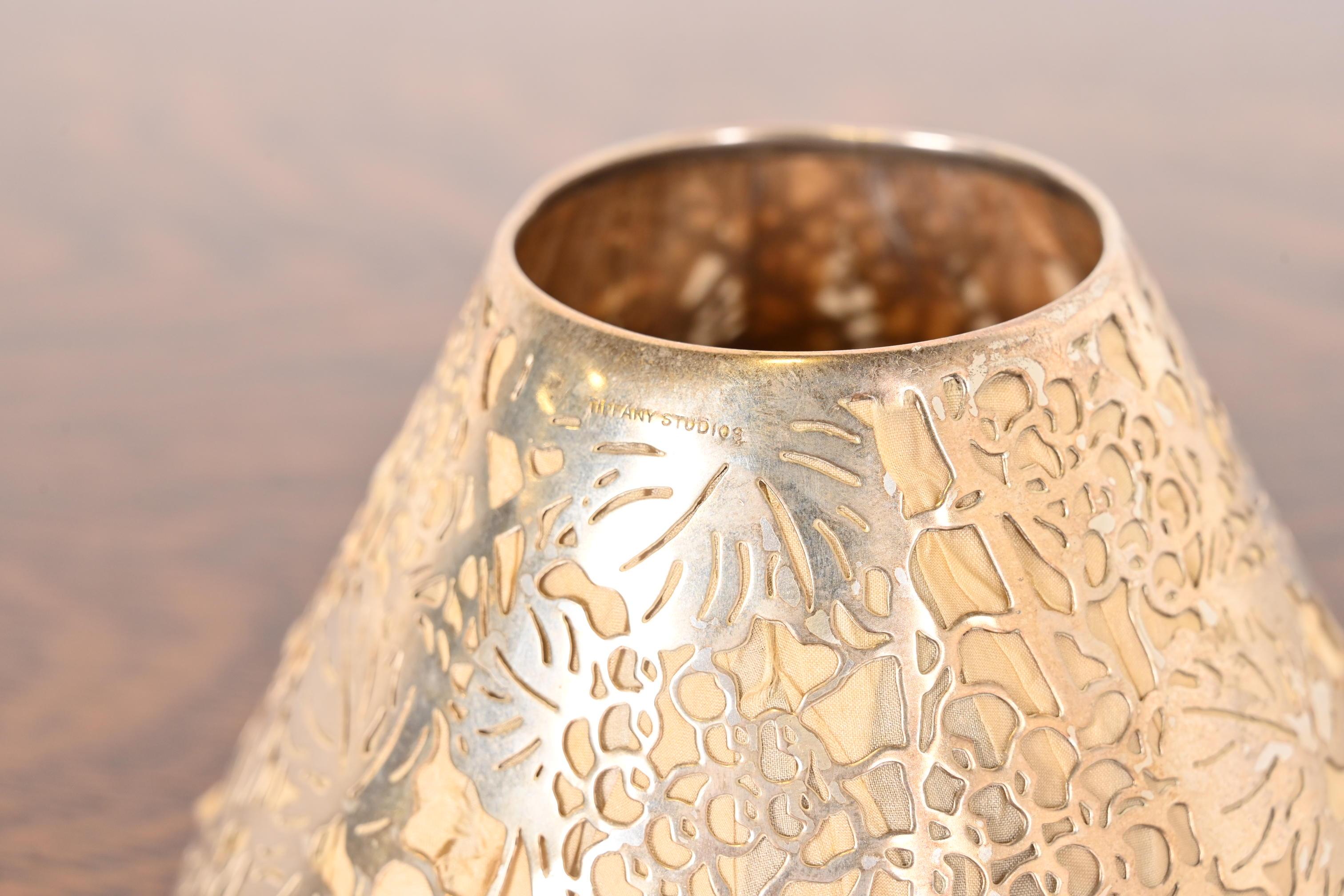 Tiffany Studios New York Grapevine Silver Plated Candle Shade 4