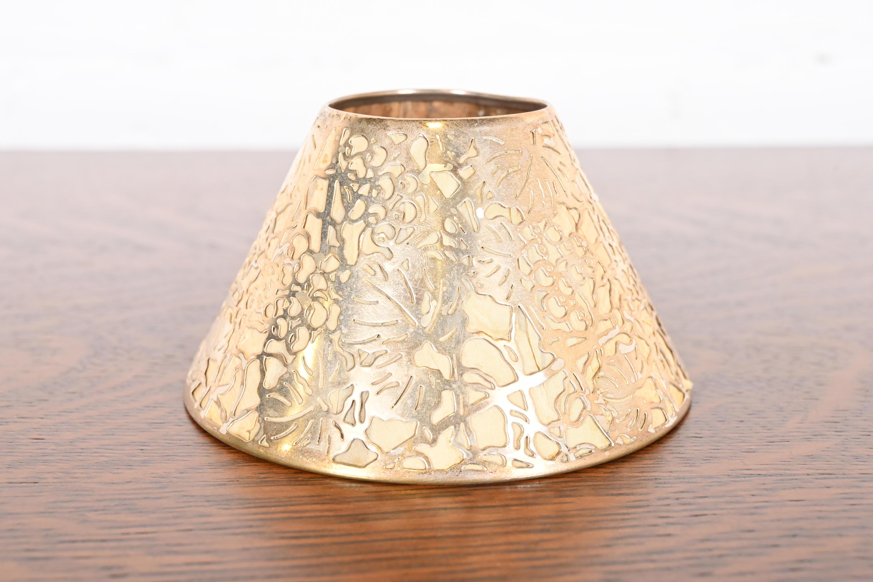Art Nouveau Tiffany Studios New York Grapevine Silver Plated Candle Shade