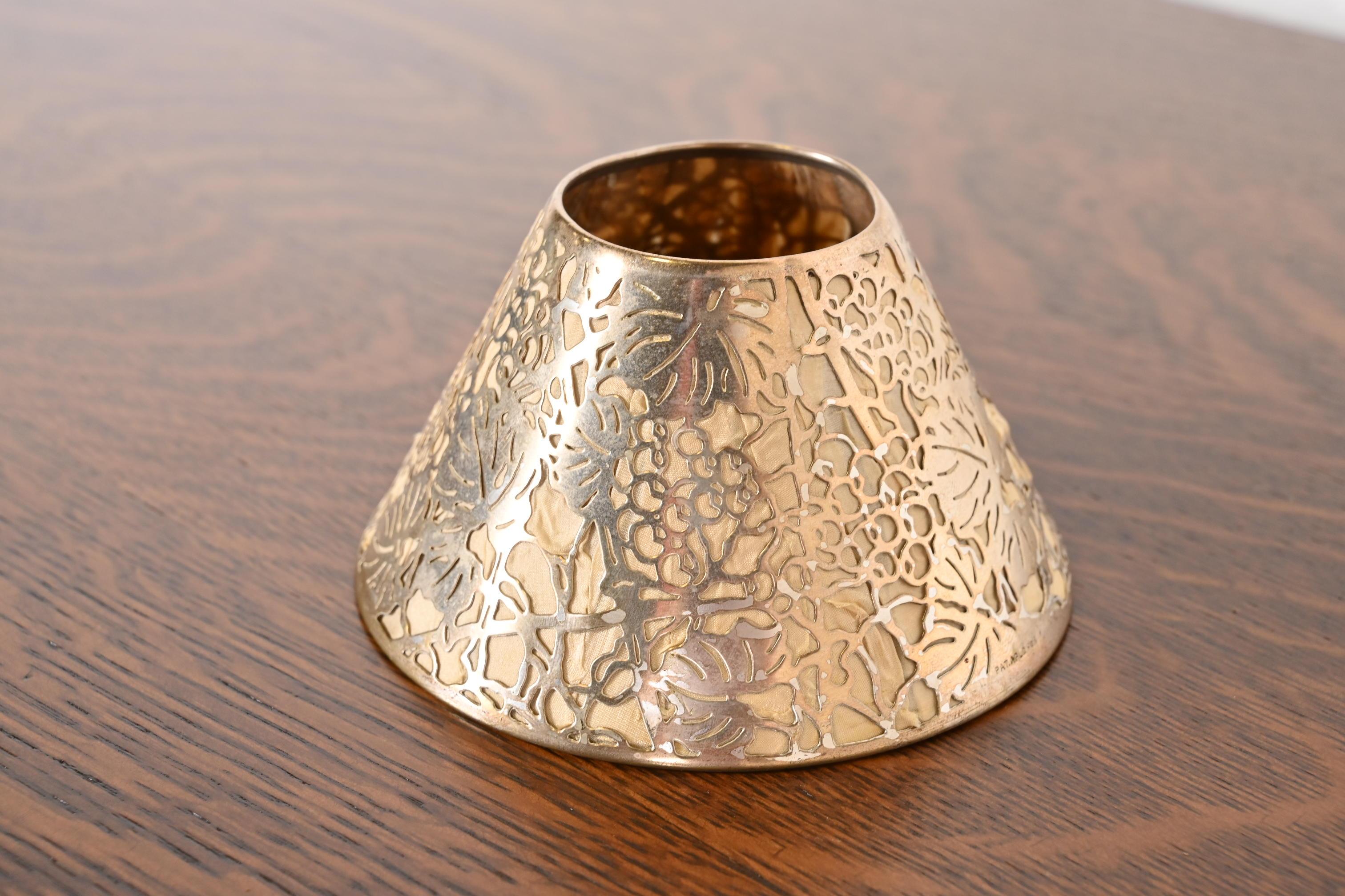 American Tiffany Studios New York Grapevine Silver Plated Candle Shade