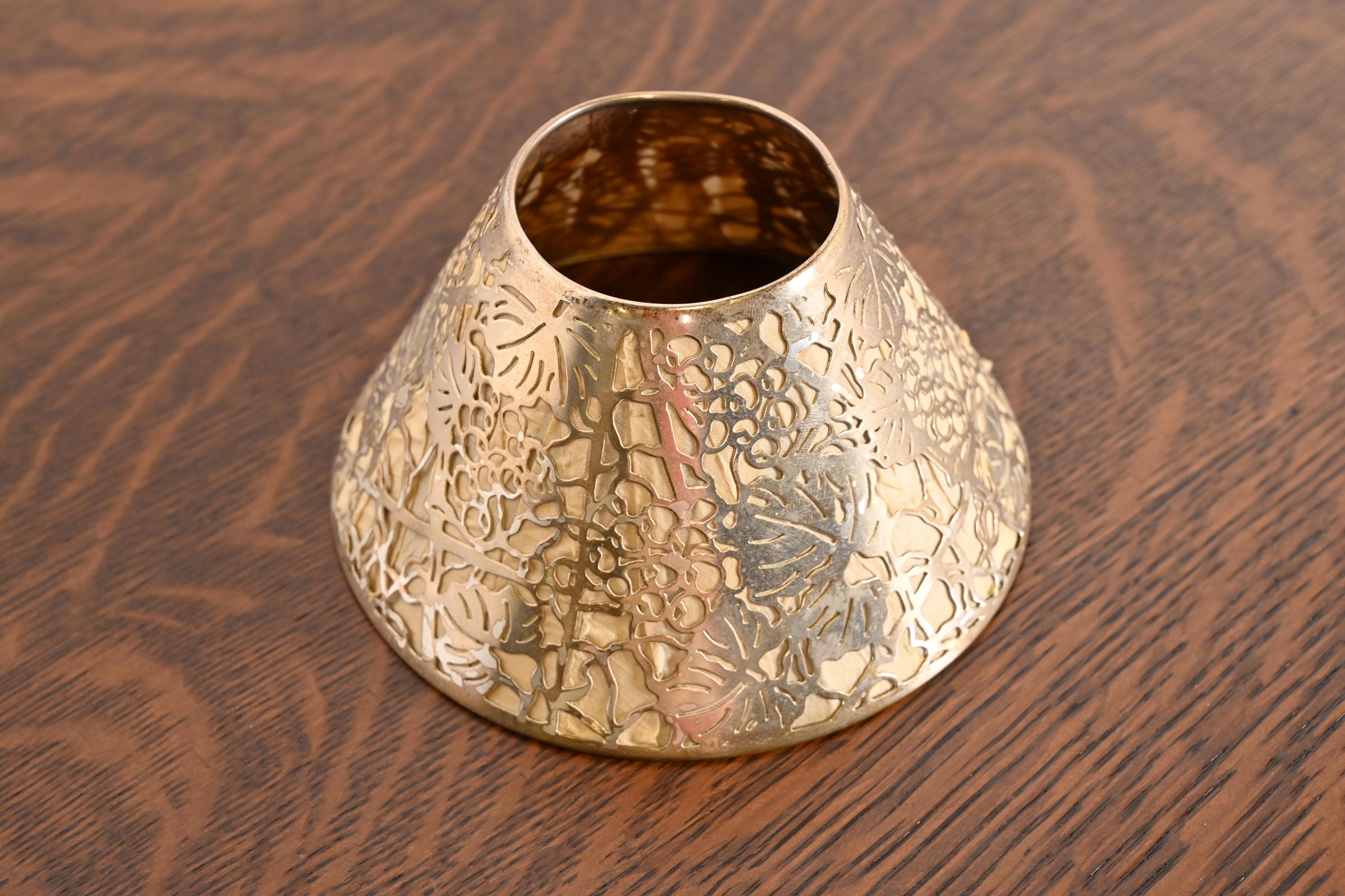 Tiffany Studios New York Grapevine Silver Plated Candle Shade In Good Condition In South Bend, IN