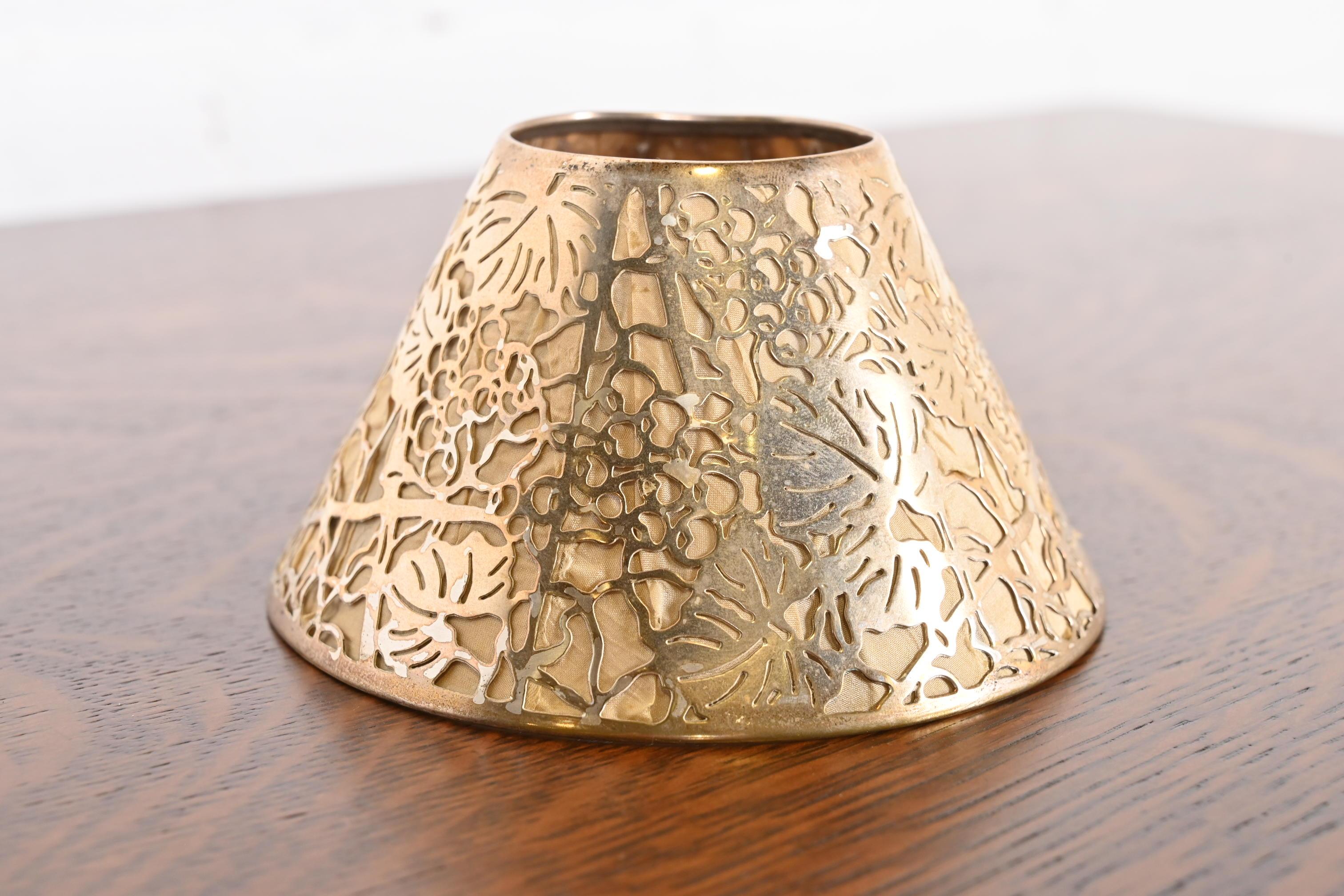 20th Century Tiffany Studios New York Grapevine Silver Plated Candle Shade