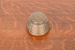 Tiffany Studios New York Greek Key Bronze Doré Inkwell
