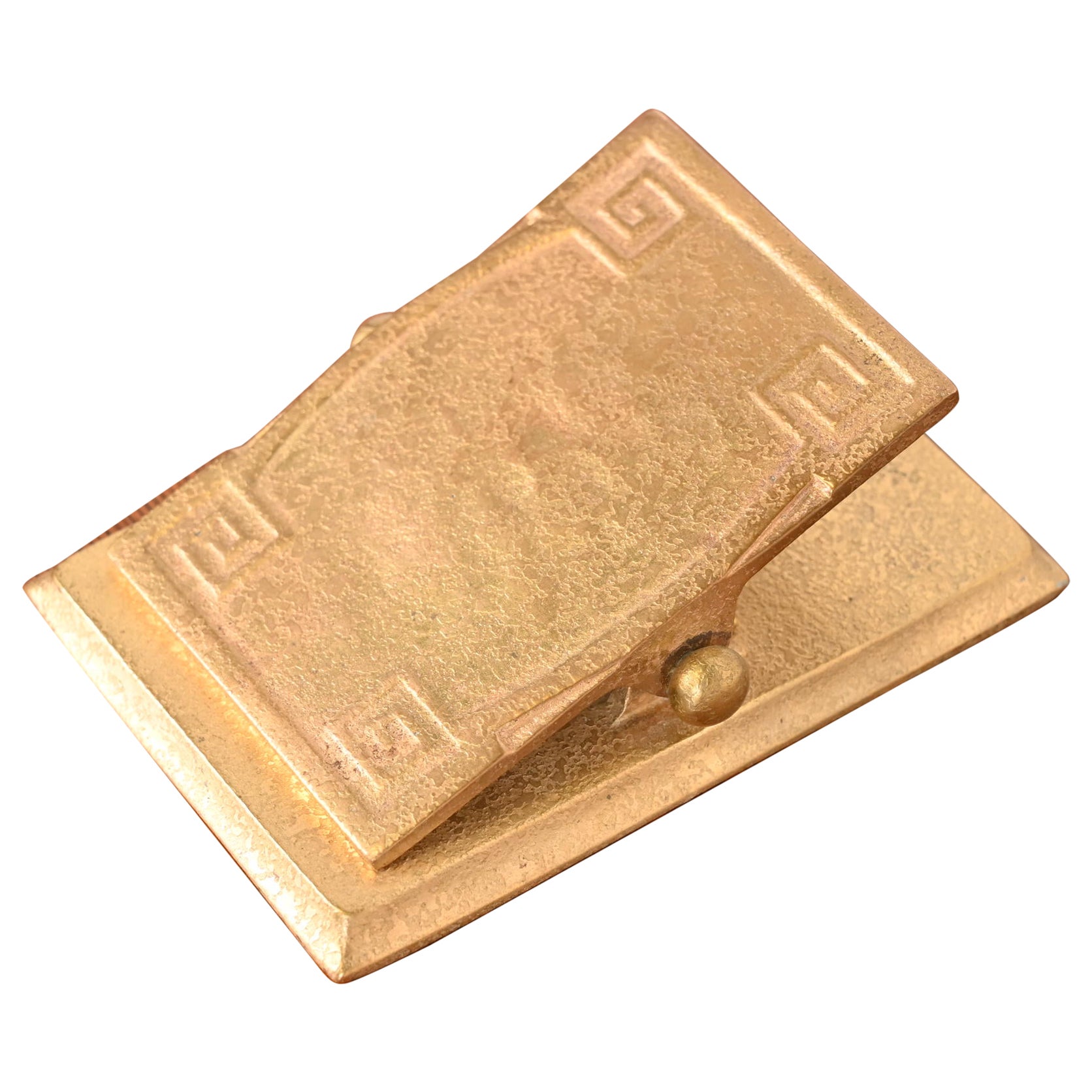 Tiffany Studios New York Greek Key Bronze Doré Large Paper Clip, Circa 1910