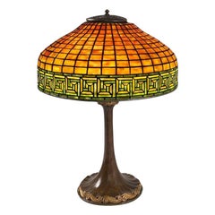 Antique Tiffany Studios New York "Greek Key" Table Lamp