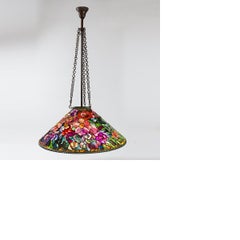 Tiffany Studios New York Leaded Glass and Patinated Bronze "Bouquet" Chandelier