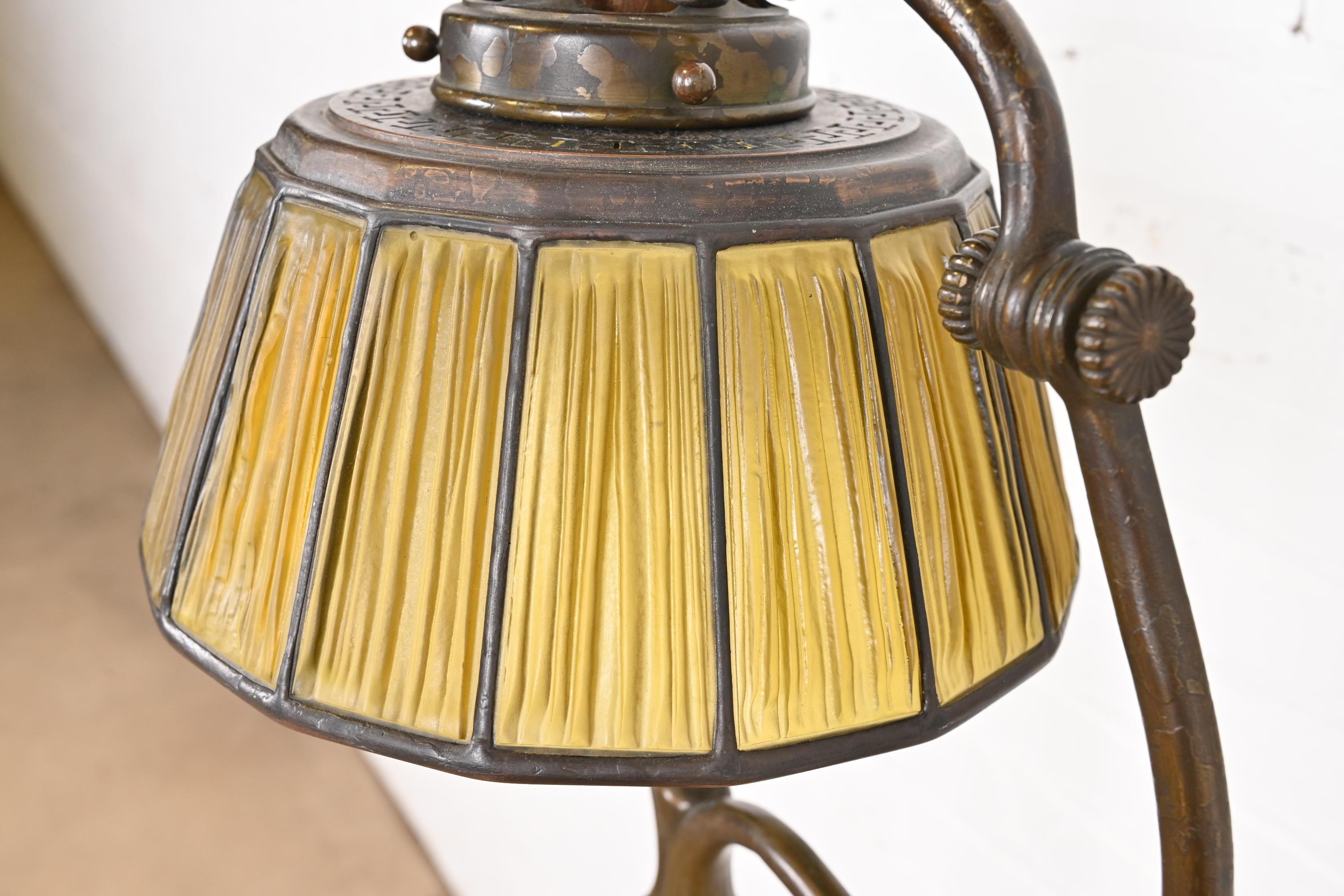 Tiffany Studios New York Linenfold Harp Floor Lamp For Sale 3