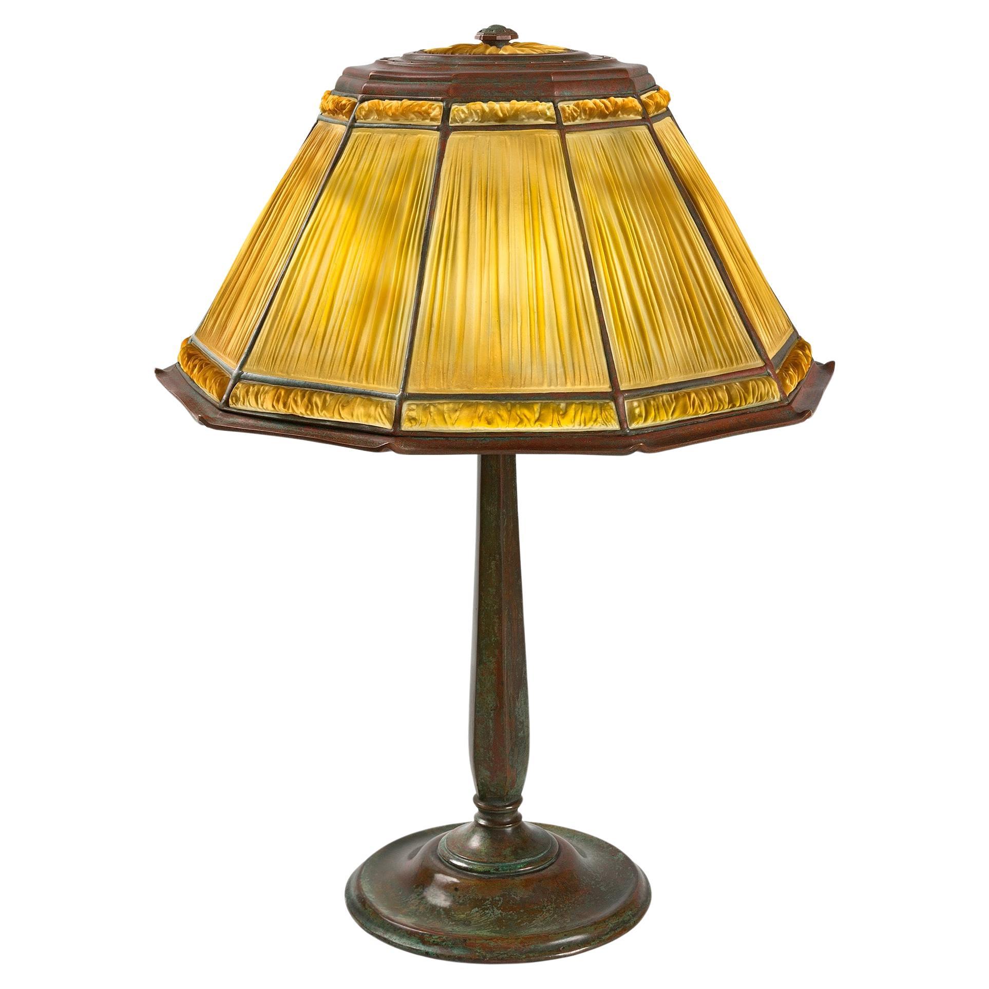 Tiffany Studios New York "Linenfold" Table Lamp For Sale