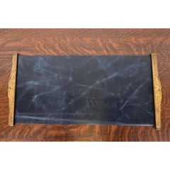 Tiffany Studios New York Louis XVI Bronze Doré Blotter Ends With Leather Blotter