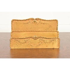 Tiffany Studios New York Louis XVI Bronze Doré Letter Rack