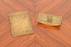 Tiffany Studios New York Louis XVI Gilt Bronze Desk Set, Circa 1910