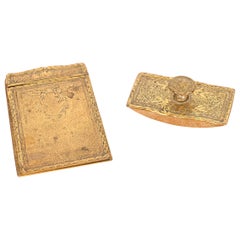 Tiffany Studios New York Louis XVI Gilt Bronze Desk Set, Circa 1910
