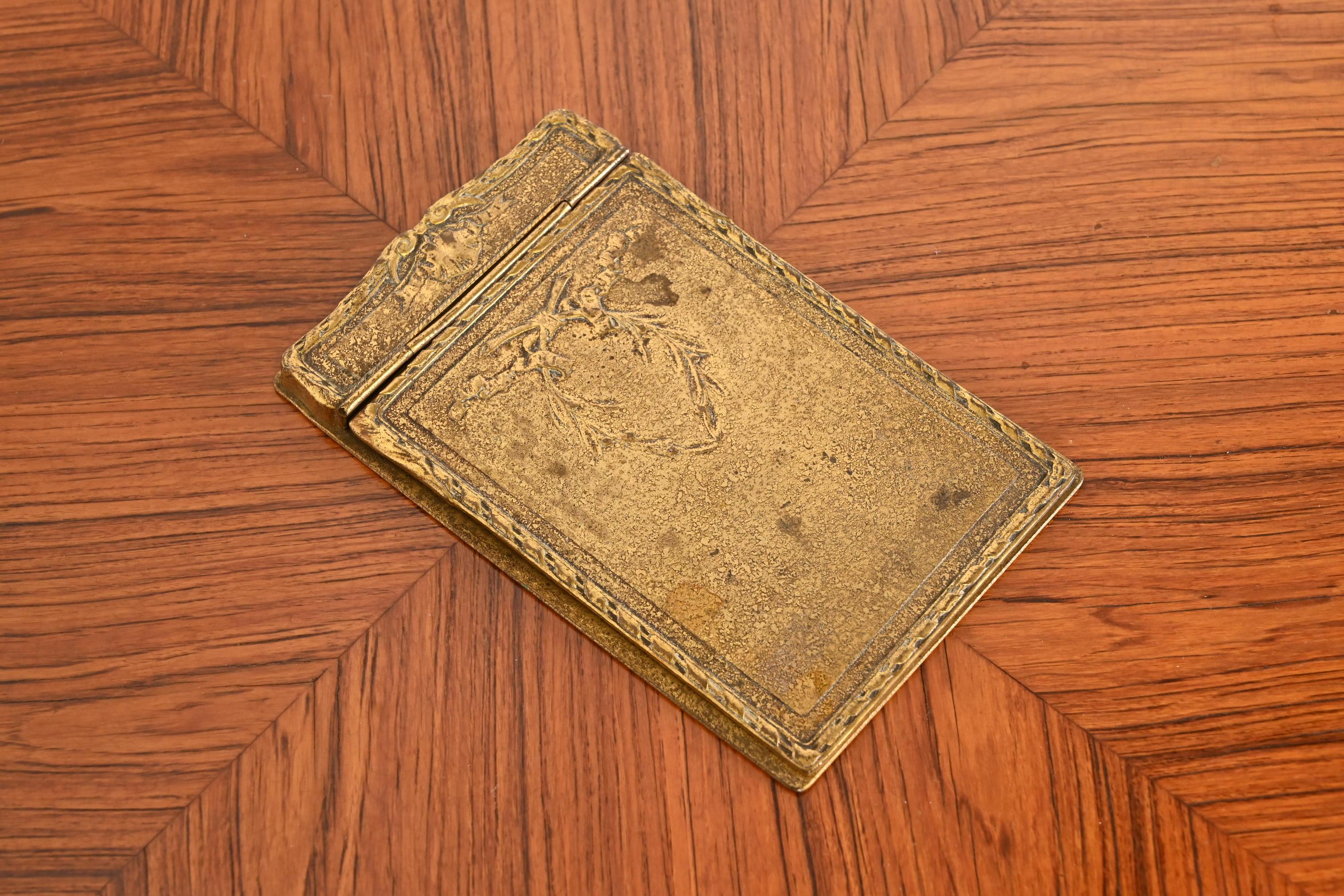 Tiffany Studios New York Louis XVI Gilt Bronze Notepad Holder, Circa 1910 1