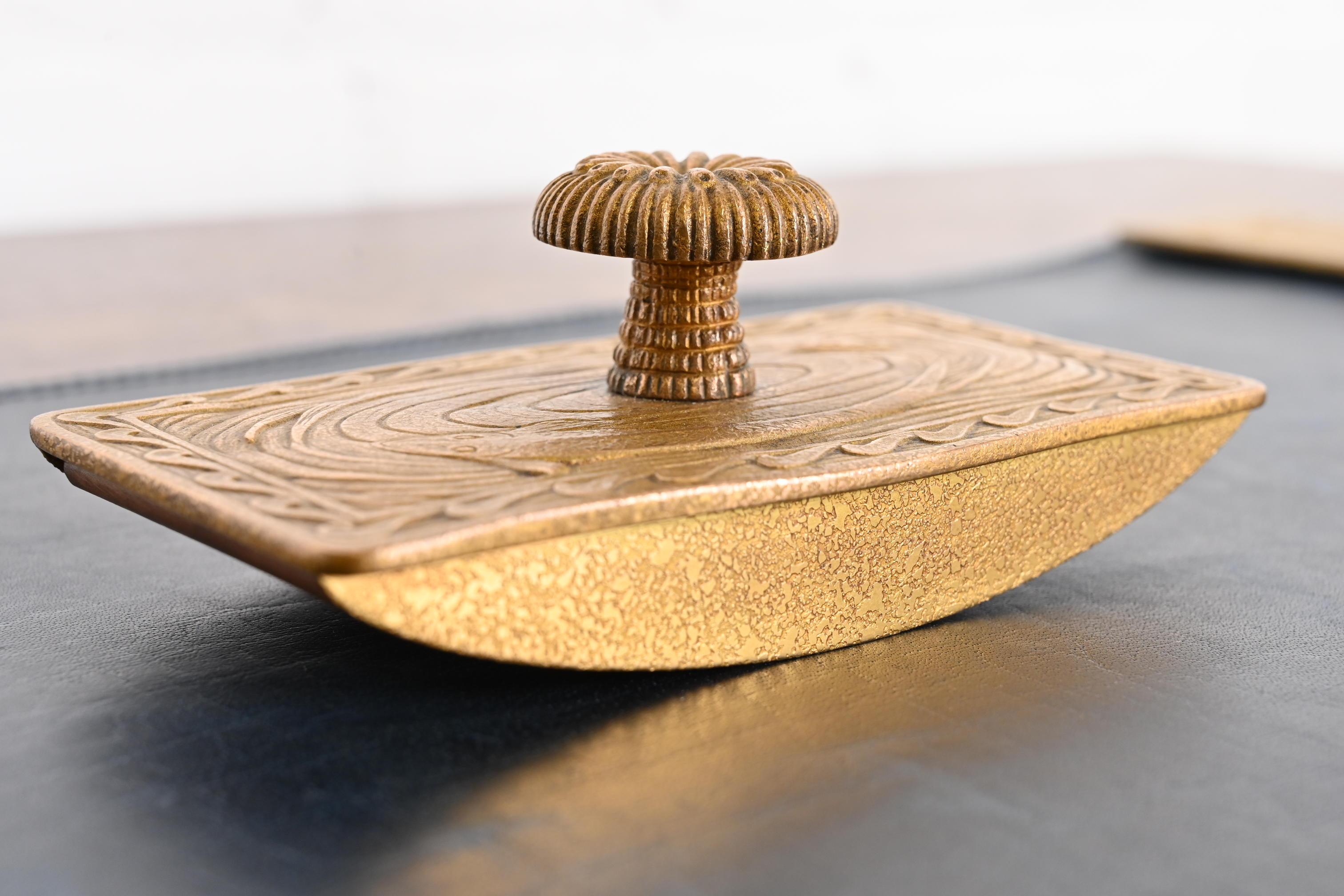 Tiffany Studios New York Nautical Bronze Doré Rocker Blotter In Good Condition For Sale In South Bend, IN