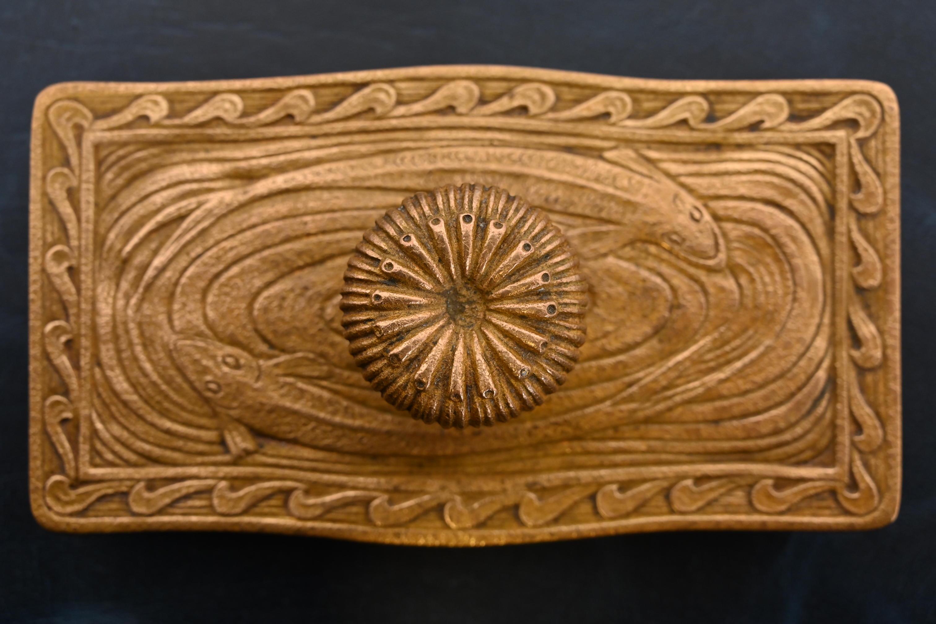 Tiffany Studios New York Nautical Bronze Doré Rocker Blotter For Sale 1