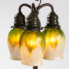 Tiffany Studios New York "Newell Post" Favrile Glass Desk Lamp