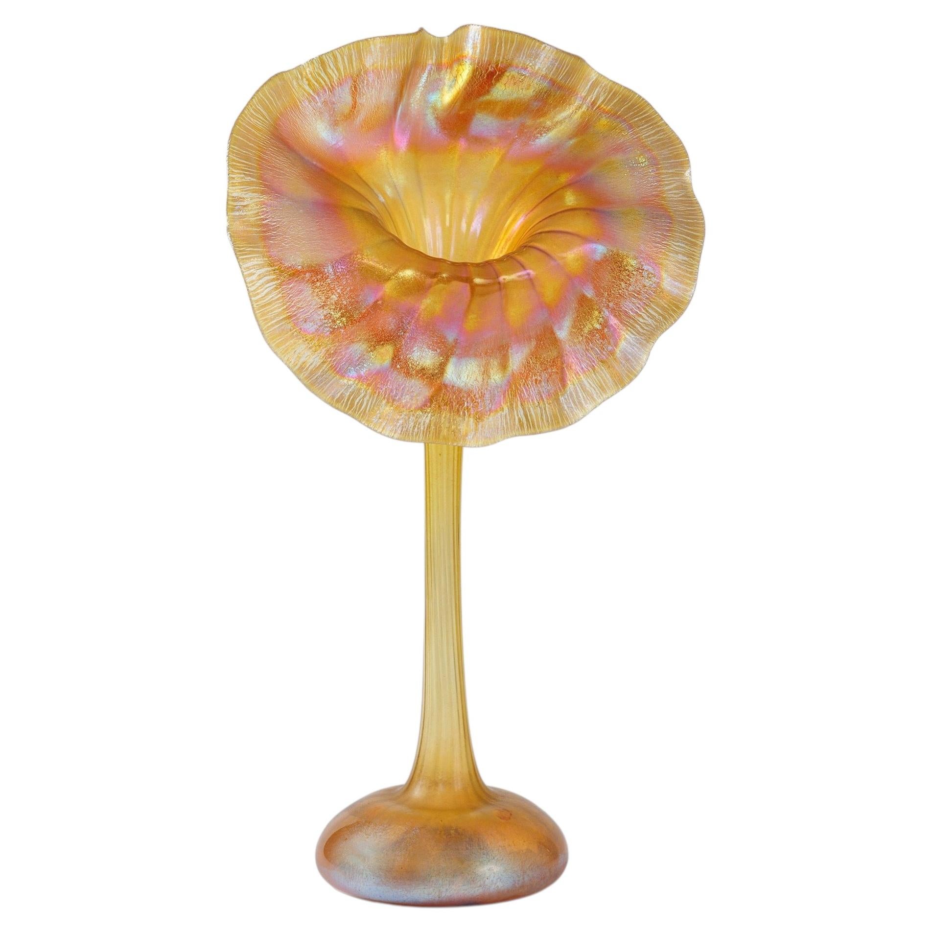 Tiffany Studios New York "Pansy" Favrile Glass Vase For Sale