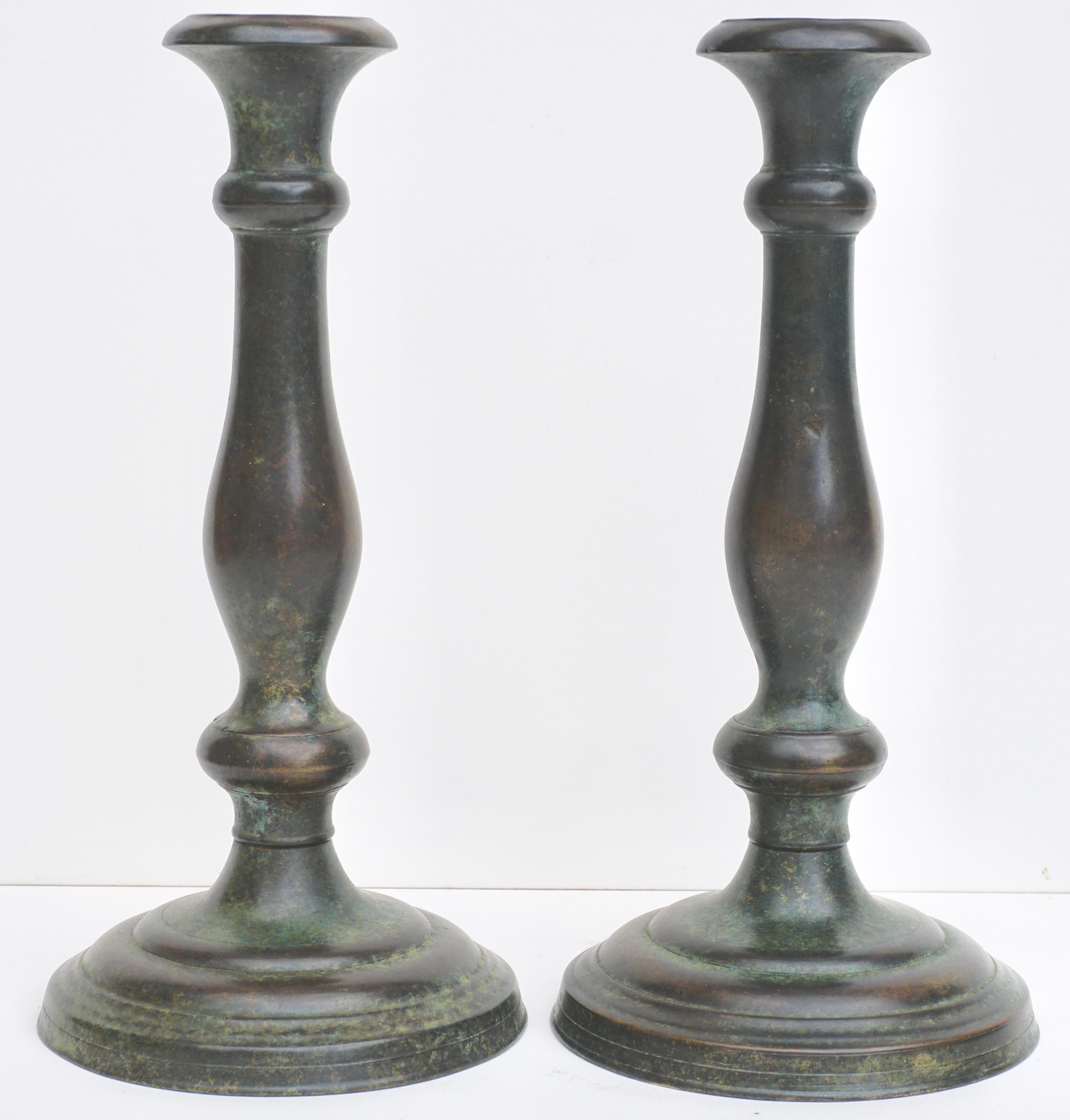 tiffany bronze candlesticks