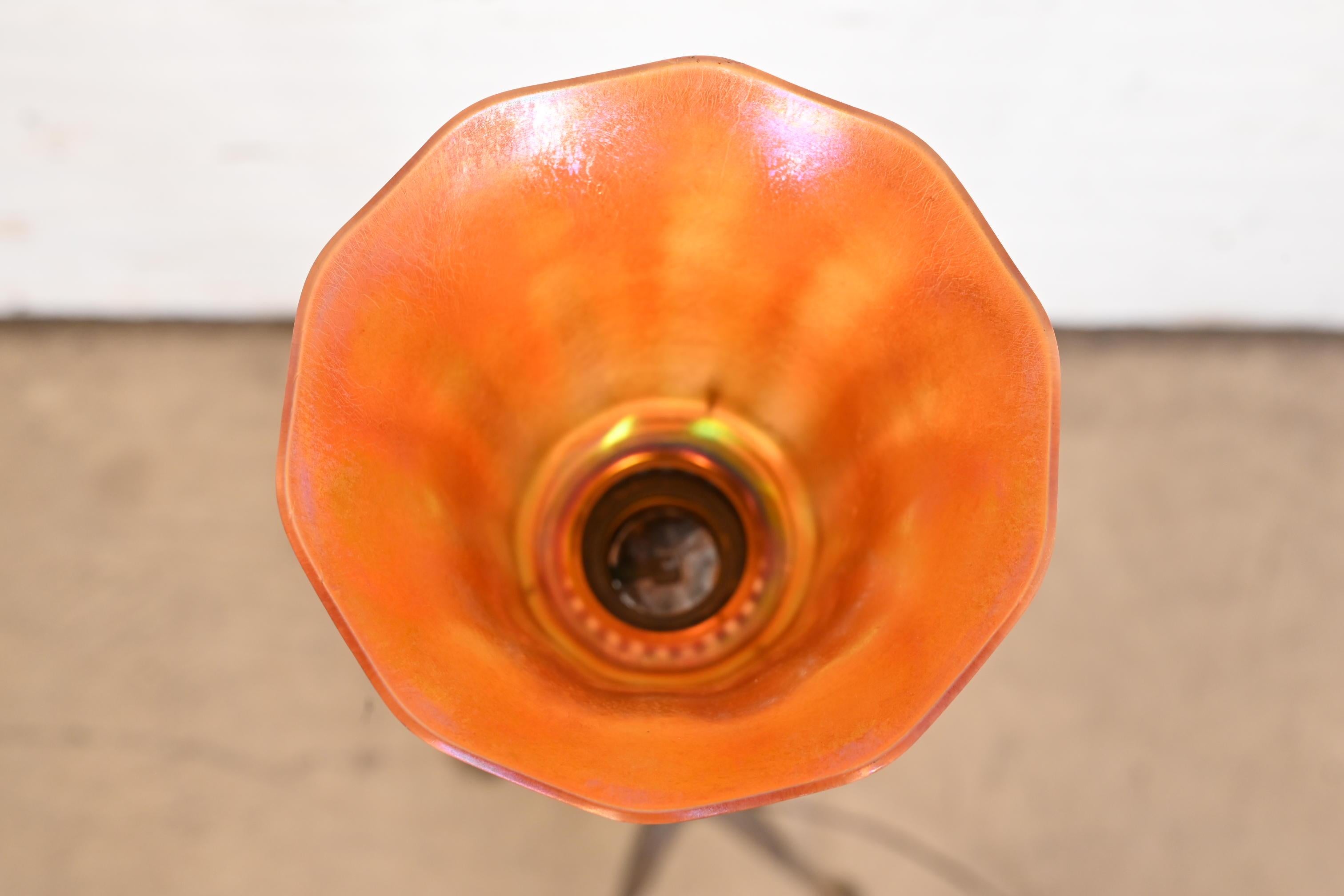 Tiffany Studios New York Patinated Gilt Bronze Adjustable Floor Lamp 4