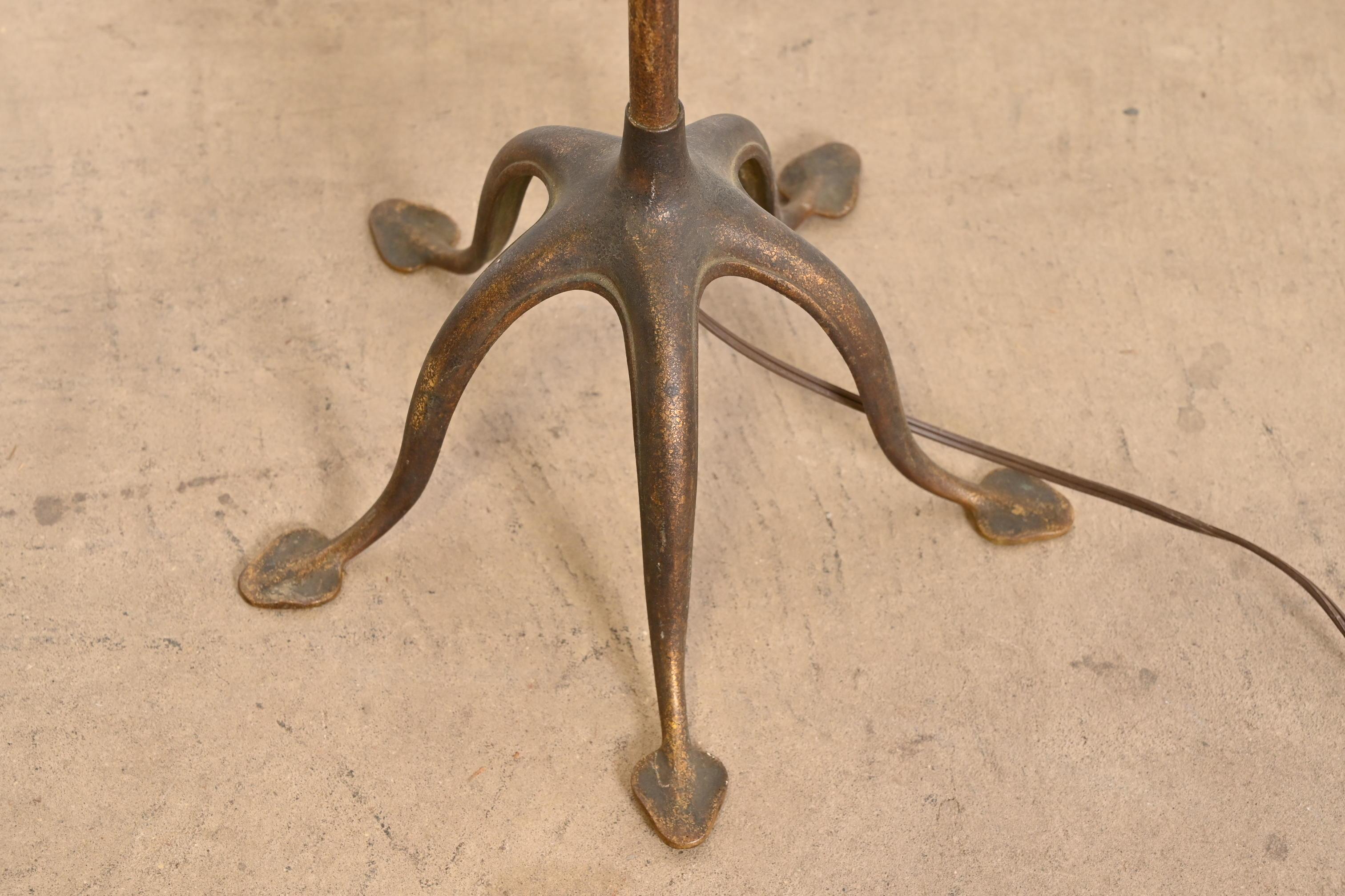 Tiffany Studios New York Patinated Gilt Bronze Adjustable Floor Lamp 3