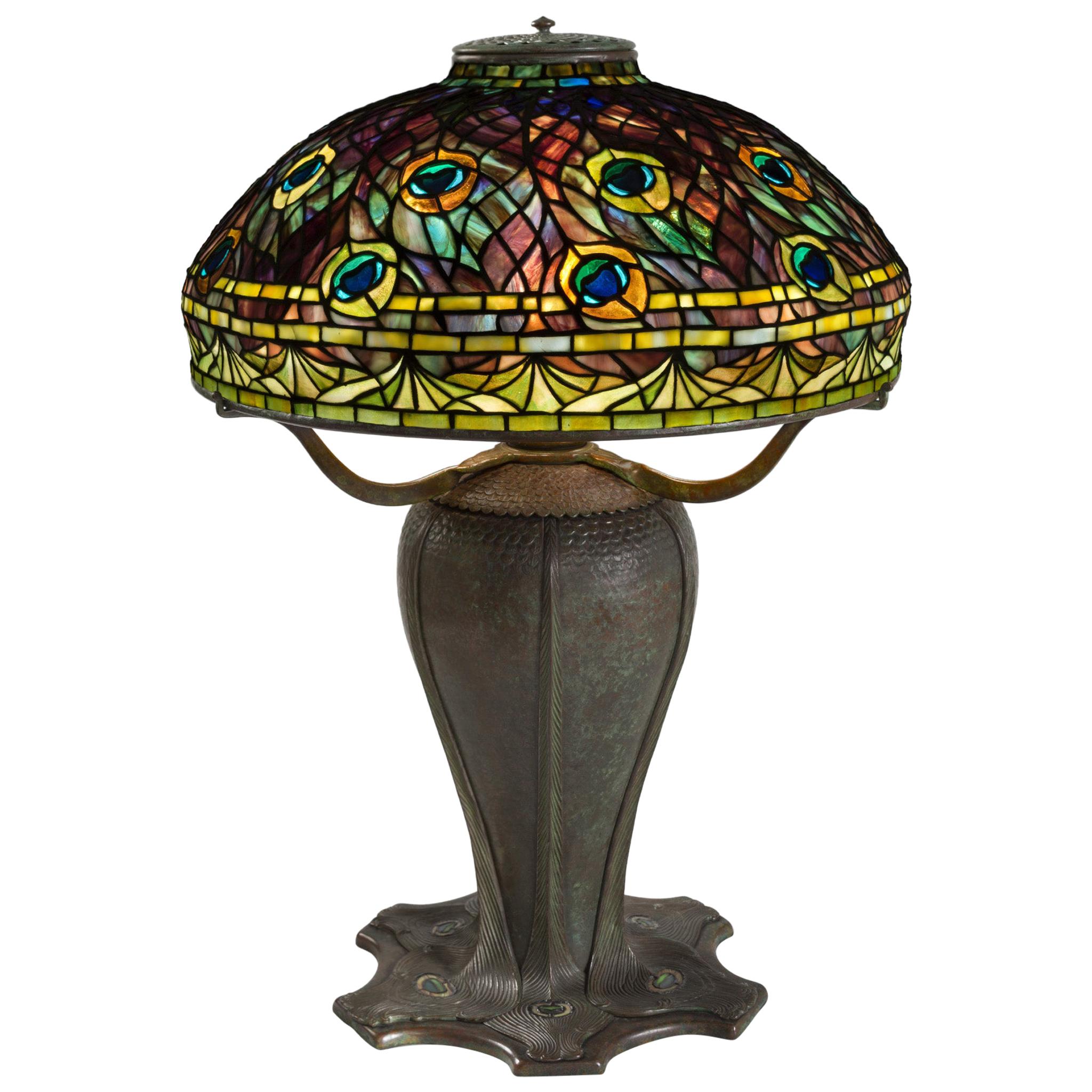 Tiffany Studios New York "Peacock" Table Lamp