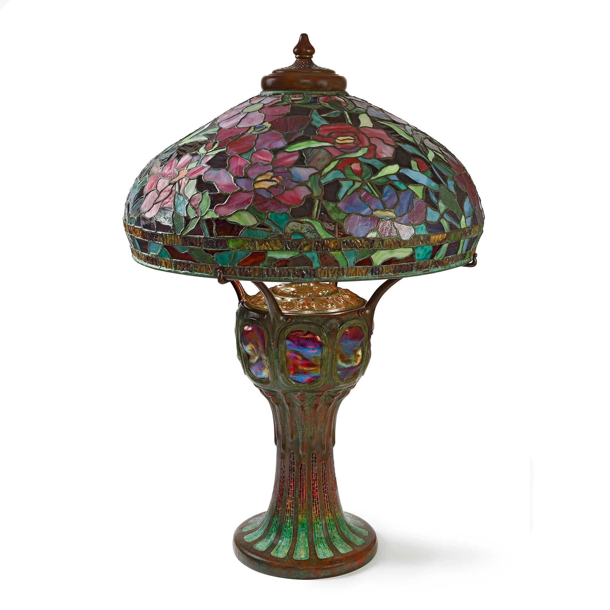 Tiffany Studios New York lampe de table « pivoine » en vente 1