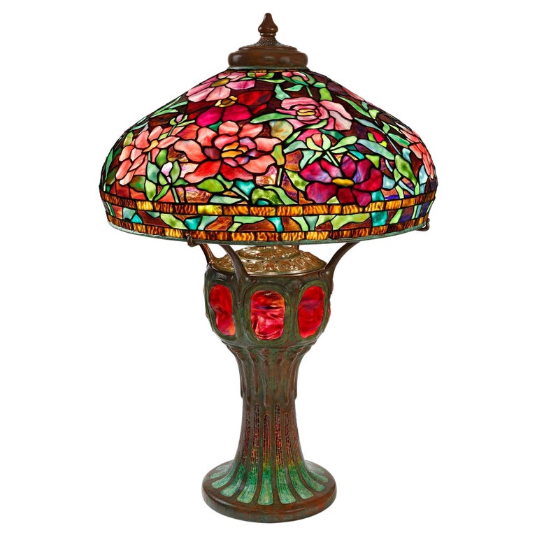 Tiffany Studios New York "Peony" Table Lamp For Sale