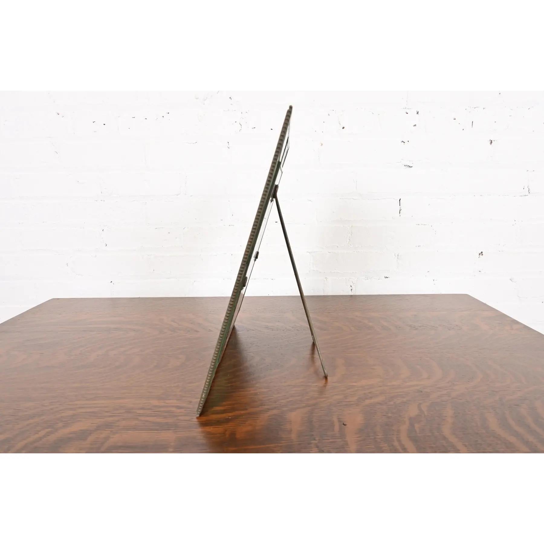 Marco Tiffany Studios Nueva York Bronce aguja de pino y vidrio verde escoria en venta 2