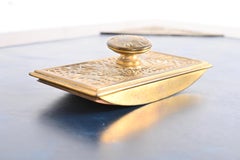 Tiffany Studios New York Pine Needle Bronze Doré and Slag Glass Rocker Blotter2