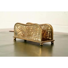 Tiffany Studios New York Pine Needle Bronze Doré Letter Rack