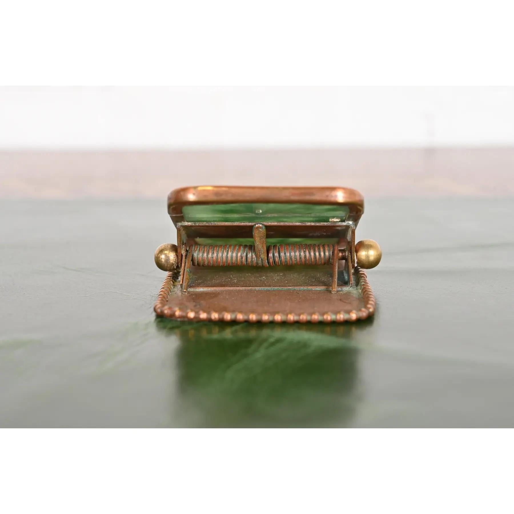 Tiffany Studios New York Pine Needle Pattern Bronze and Slag Glass Paper Clip 2