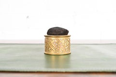 Tiffany Studios New York Pine Needle Pattern Bronze Doré and Slag Glass Pen Wipe