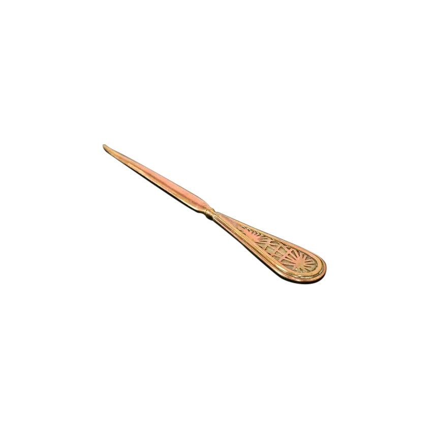Tiffany Studios New York Pine Needle Pattern Bronze Doré Letter Opener