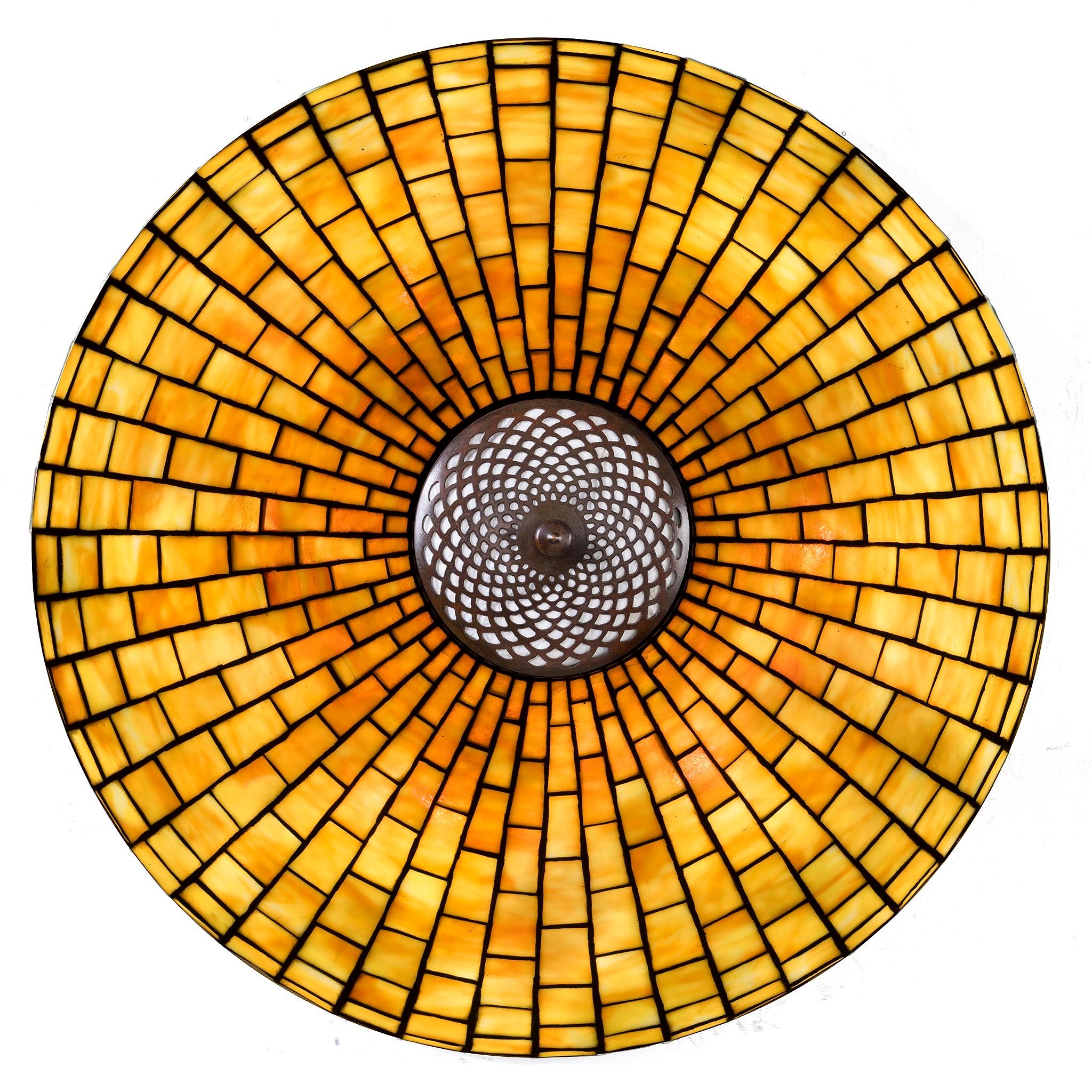 Art nouveau Lampe de bureau Plain Squares, Tiffany Studios New York en vente
