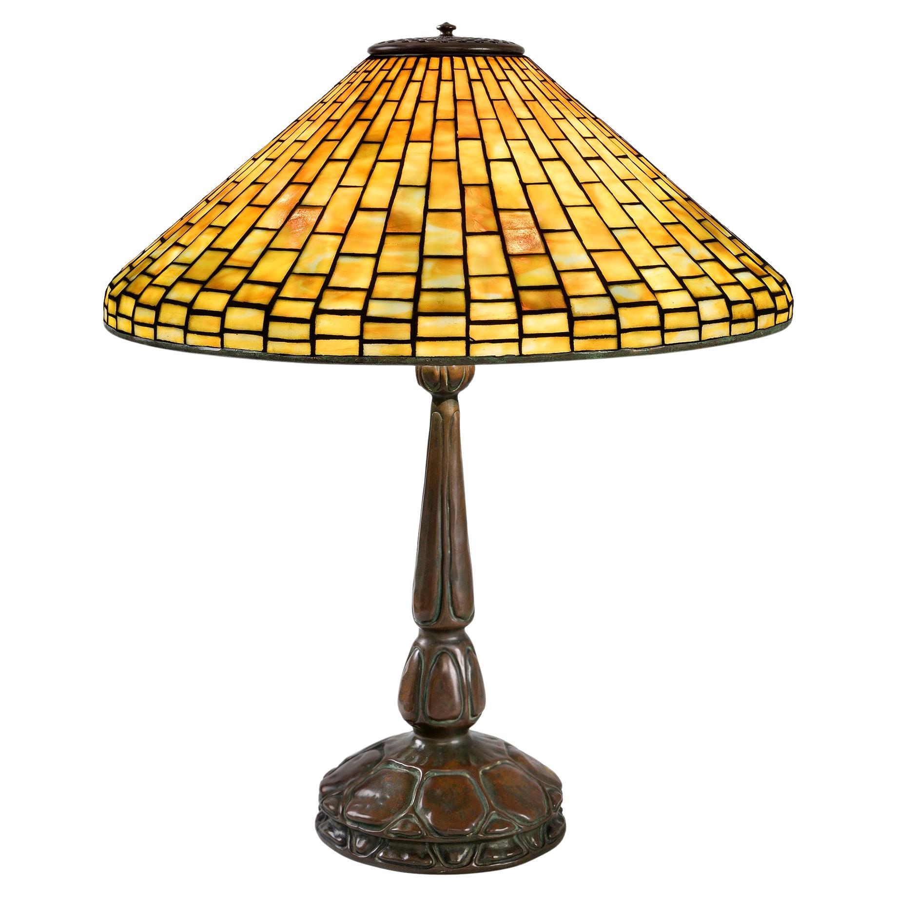 Tiffany Studios New York "Plain Squares" Table Lamp For Sale