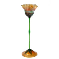 Tiffany Studios New York Ruffled Rim Flower Form Glass Vase